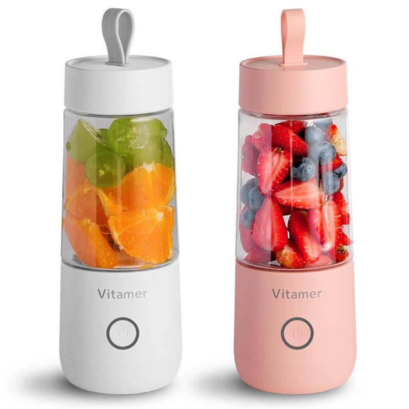 350 ml tragbarer Mixer, Entsafter, elektrischer USB-wiederaufladbarer Mixer, Smoothie-Slushy-Cup, frischer Saft, Mixer-Flasche, USB-Aufladung, Küchenhelfer